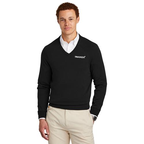 Men's Black Brooks Brothers® Cotton V-Neck Sweater