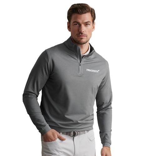 Men's Grey Peter Millar® Performance Melange Quarter-Zip