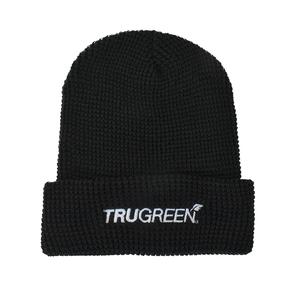 Black Waffle Cuffed Beanie